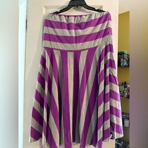 Purple and Gray Striped Women's strapless dress